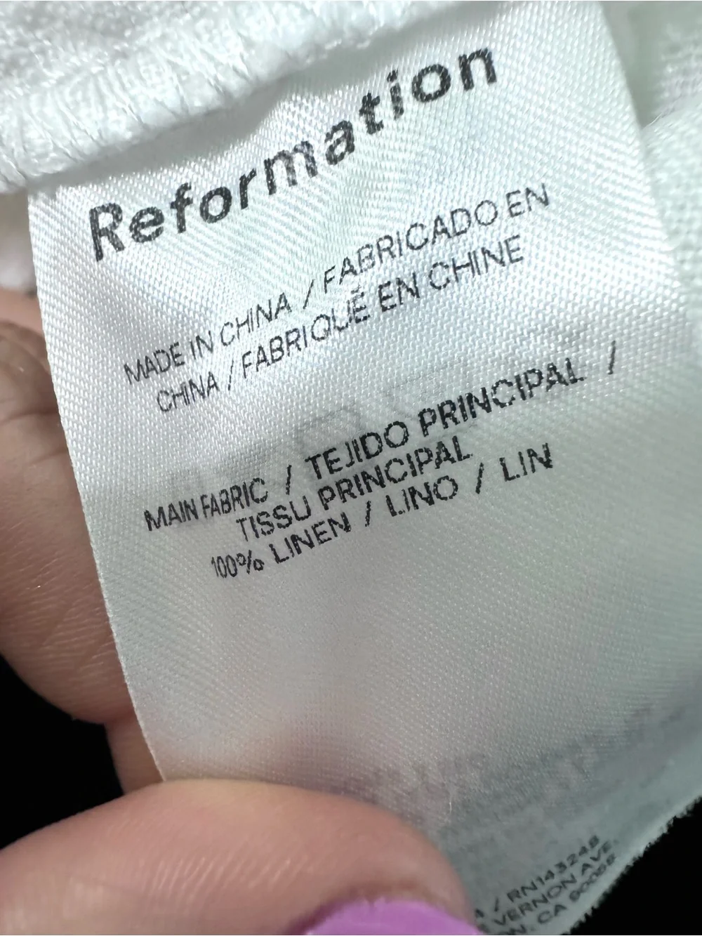 Reformation white linen